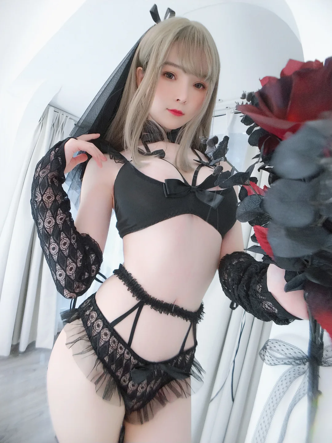 91tutu.cc@一小央泽 NO.051 黑花嫁-015.webp