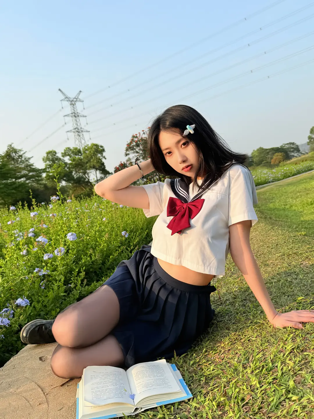 91tutu.cc@七只红豆 - No.002 红豆蓝花JK-004.webp