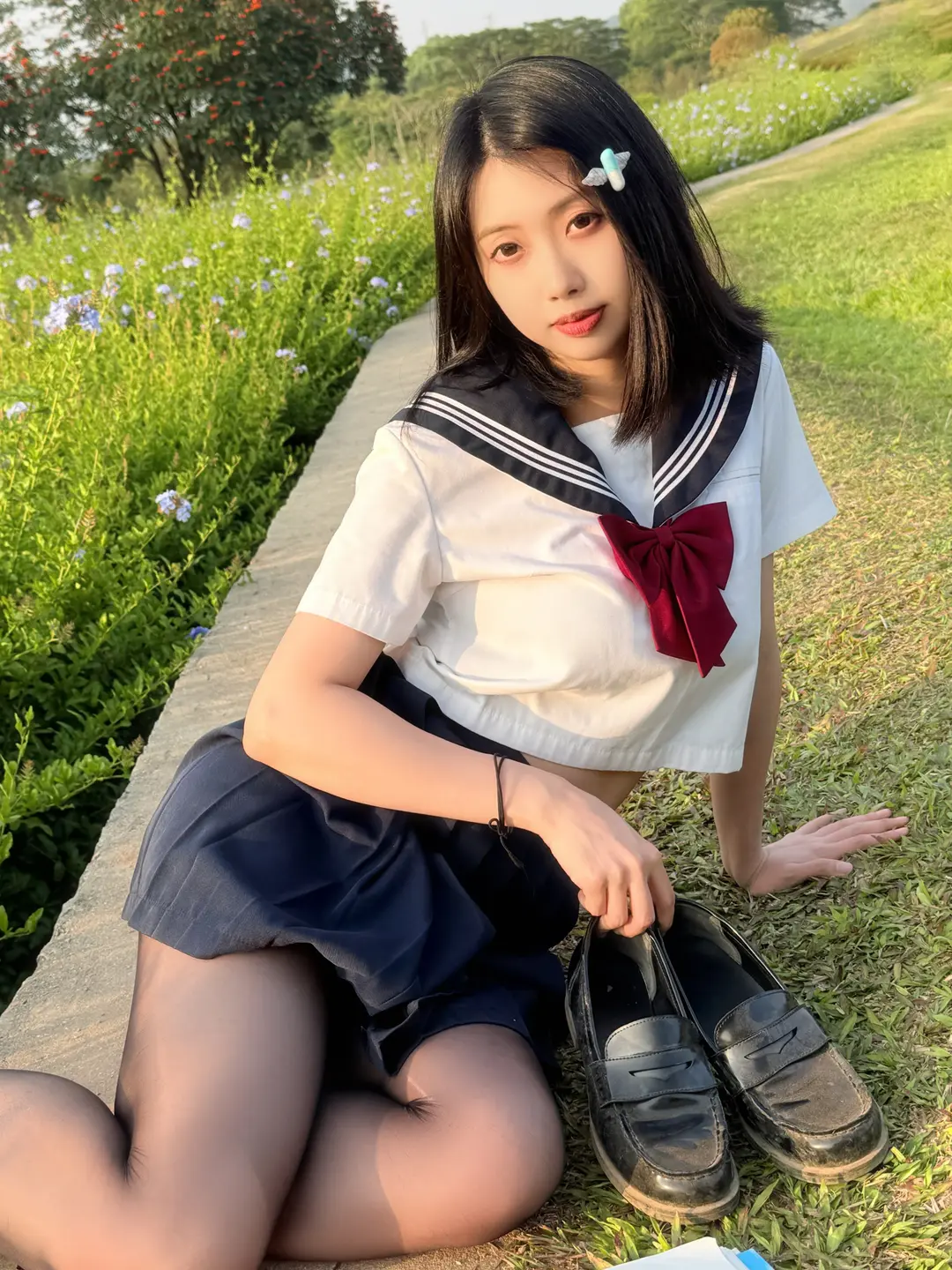 91tutu.cc@七只红豆 - No.002 红豆蓝花JK-014.webp