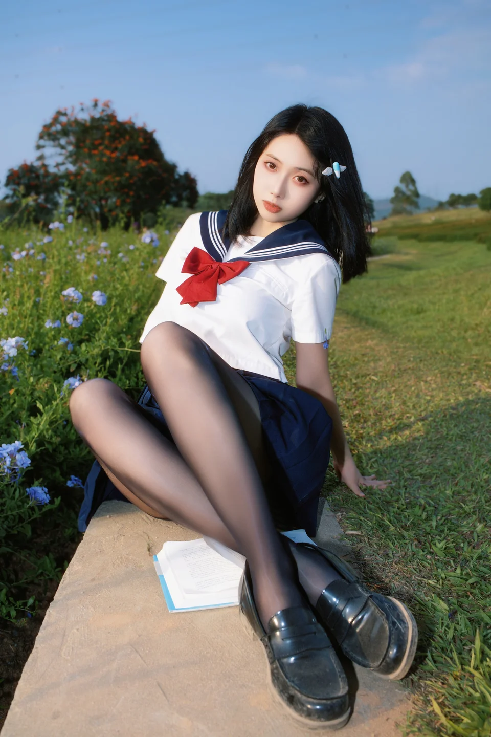 91tutu.cc@七只红豆 - No.002 红豆蓝花JK-020.webp
