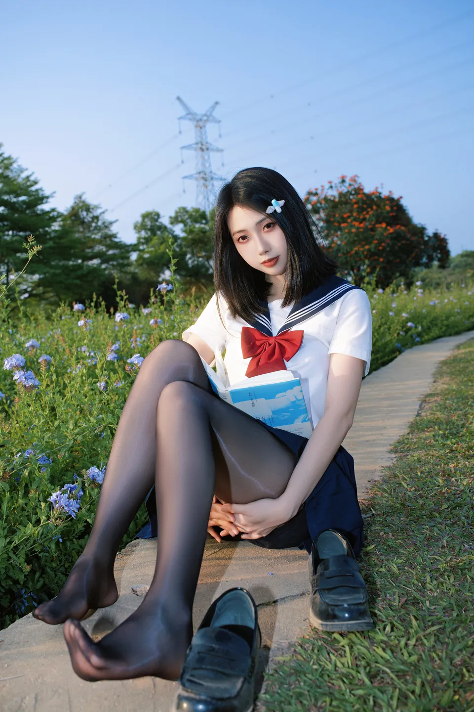91tutu.cc@七只红豆 - No.002 红豆蓝花JK-031.webp