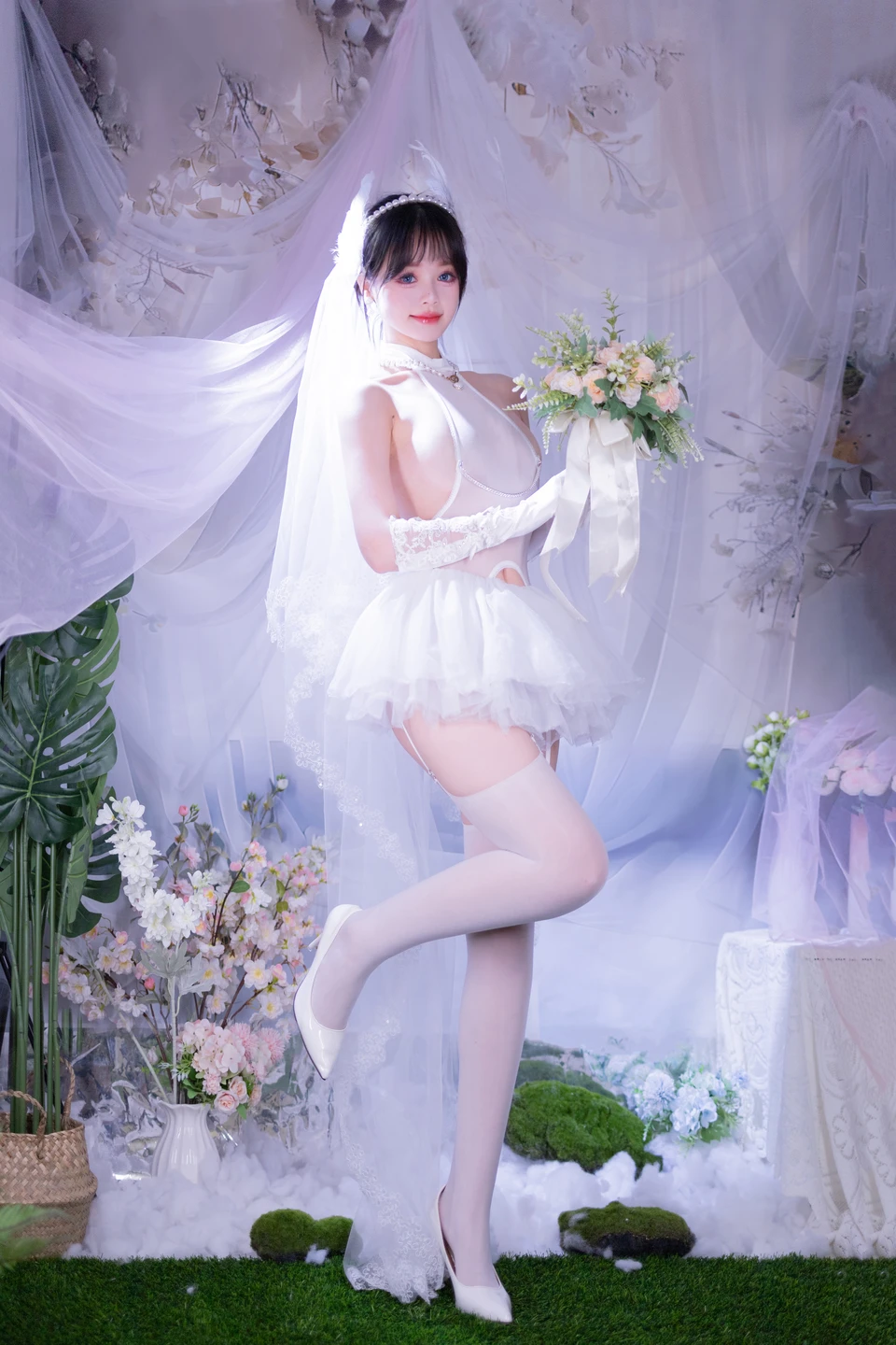 星黛鹿鹿 - No.015 白丝花嫁 [53P-576MB]