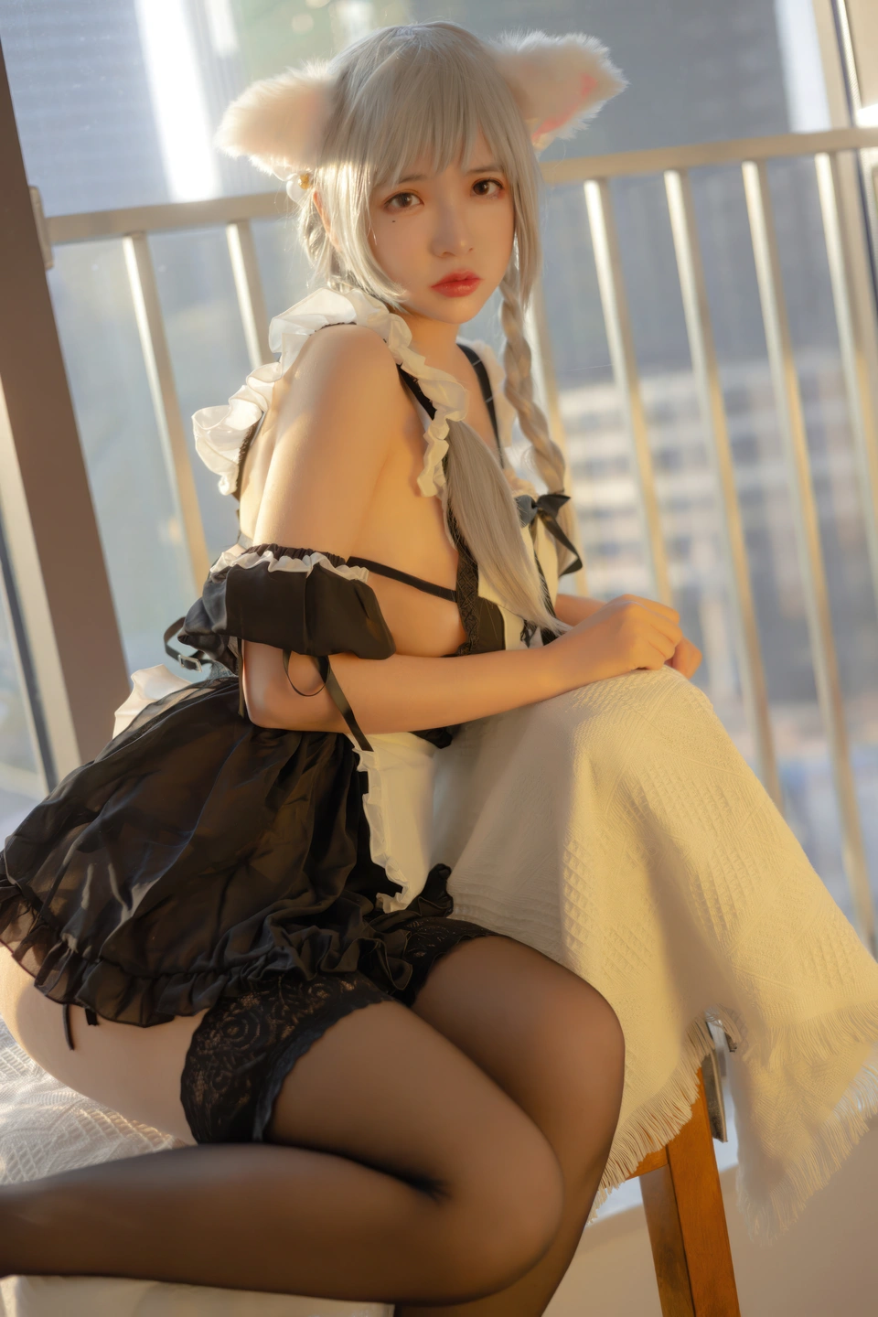 91tutu.cc@疯猫ss - No.163 夕女仆-012.webp