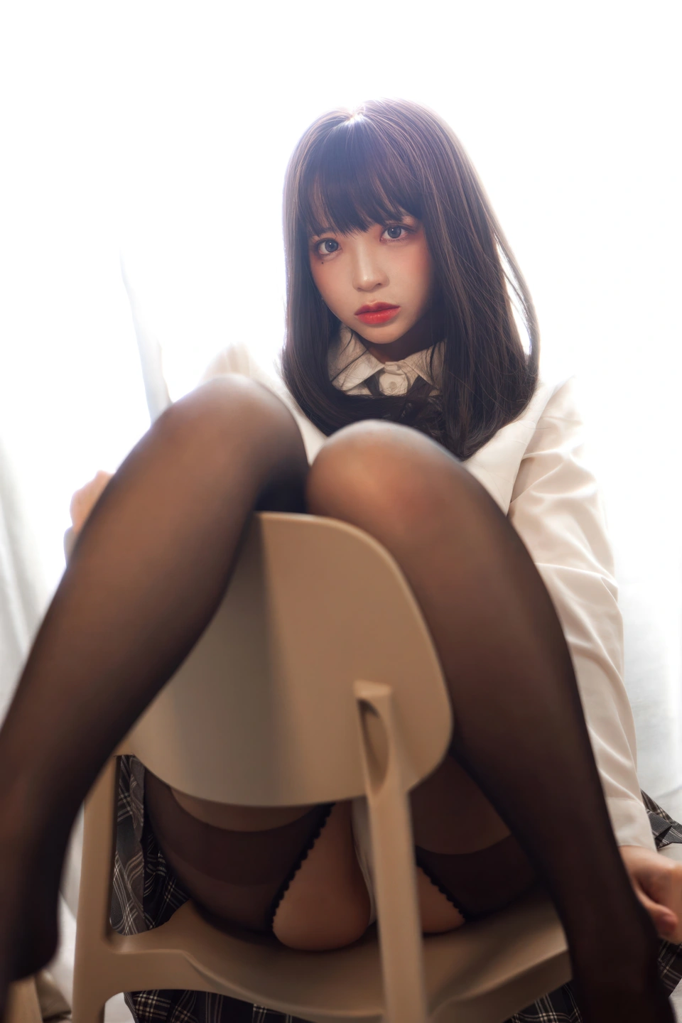 91tutu.cc@疯猫ss - No.164 黑丝格子裙-010.webp