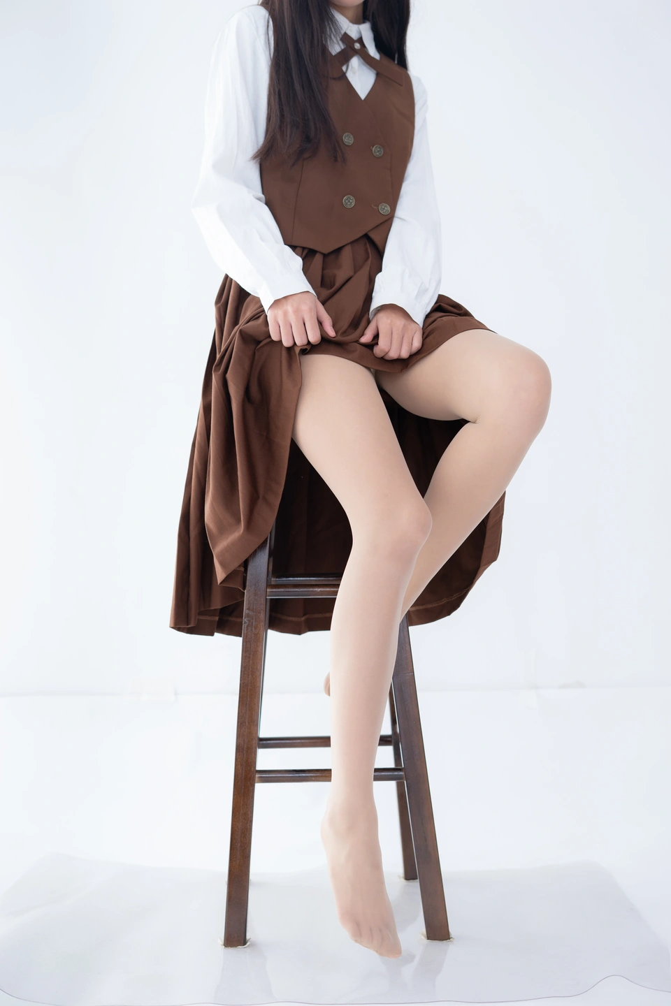 91tutu.cc@紧急企划 NO.051 一只喵喵梓 棕色JK裙-006.webp