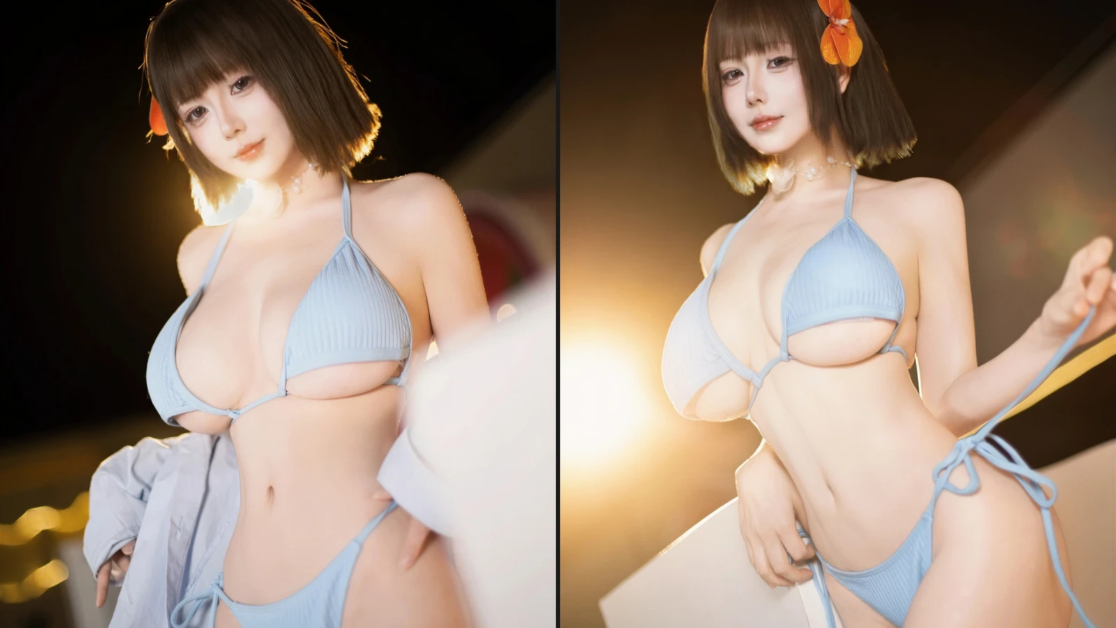 末夜787 - 蓝色泳装 [8P-70MB]