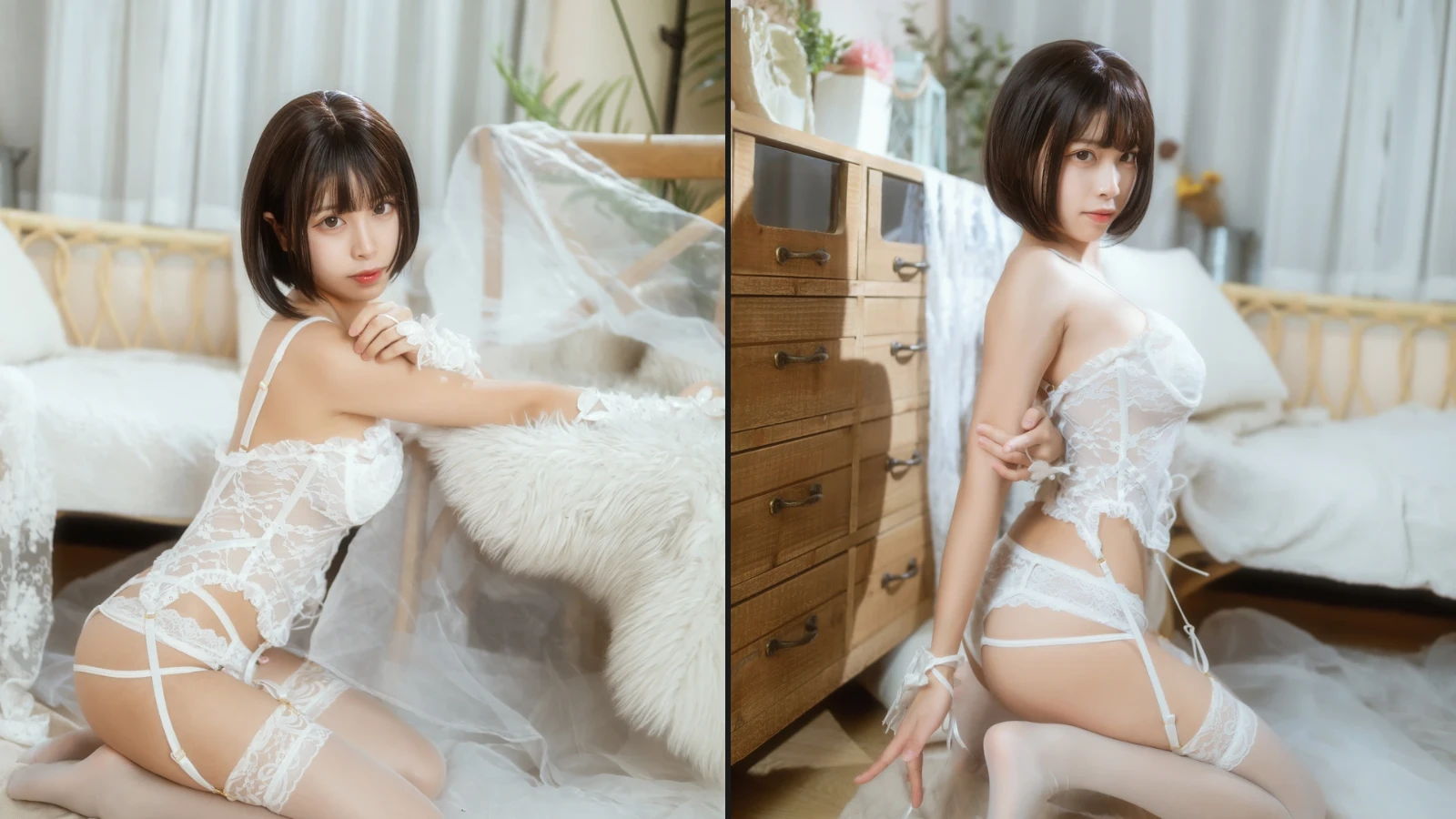 三無人型 - No.026 白色蕾丝 [26P-148MB]